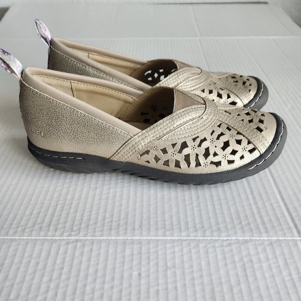 JBU by Jambu Women slip-on Memory Foam Comfort flats 7.5M Champagne Shimmer